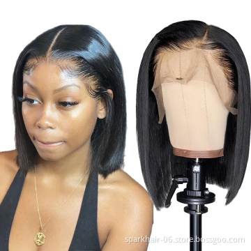 Hot Selling 100% Brazilian Human Hair HD 360 Lace Wigs Deep Curly Bob Wig Style Pre plucked Frontal Lace Wig for Black Women
